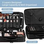 Professional 16 in 1 layer Makeup Case Organizer Bag for Women Travel Cosmetic Kit Storage