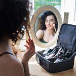 Makeup Bag Organiser Large Waterproof Professional Toiletry Travel Pouch (Black) Pack of 1