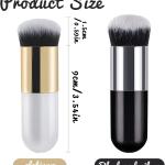 2 Pcs Liquid Foundation Brush Set, black Gold and White Golden , Face Makeup Brush