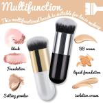 2 Pcs Liquid Foundation Brush Set, black Gold and White Golden , Face Makeup Brush