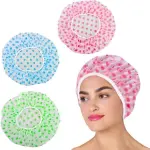 Rain and shower Cap Disposable Shower Caps for Women Larger Thicker Waterproof set of 3