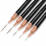 5Pcs Nails Art Brush Nails Art Liner Brush Practical Nails Brush(Black).