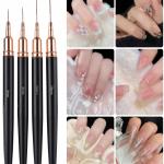 5Pcs Nails Art Brush Nails Art Liner Brush Practical Nails Brush(Black).