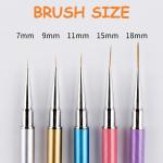PREMIUM 5pcs Nail Art Liner Brushes, Nails Gel Polish Painting Nail Art Design Brush Pen Set(Multicolour).