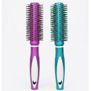 2 Pcs Professional Round Hair Brush With Rubber Grip Handle For Men & Women