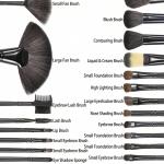 24 Piece Makeup Brush Set with PU Leather Case (Black)