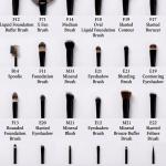 24 Piece Makeup Brush Set with PU Leather Case (Black)