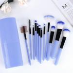 12pcs Professional Make Up Brush for Foundation Blush, Portable Storage Box, Best Gift Kit (Blue)