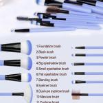 12pcs Professional Make Up Brush for Foundation Blush, Portable Storage Box, Best Gift Kit (Blue)