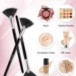 Soft Bristles Fan Brush & Eyeliner Makeup Brush Combo (Pack of 3)
