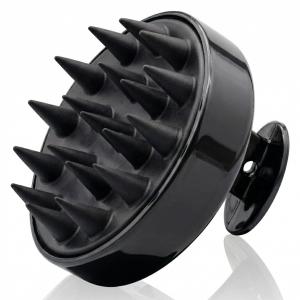 Scalp Massager Shampoo Brush |Natural Stone for Face Neck Healing Skin.(Black).1 Piece.