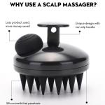 Scalp Massager Shampoo Brush |Natural Stone for Face Neck Healing Skin.(Black).1 Piece.