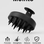Scalp Massager Shampoo Brush |Natural Stone for Face Neck Healing Skin.(Black).1 Piece.