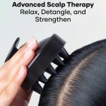 Scalp Massager Shampoo Brush |Natural Stone for Face Neck Healing Skin.(Black).1 Piece.
