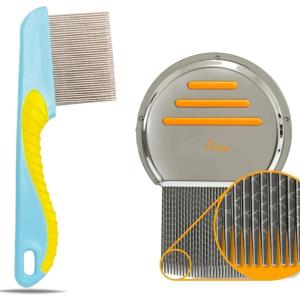 2pc Lice Comb - Stainless Steel lice Comb and Flea Lice Comb For Cat, Dog Treatment.
