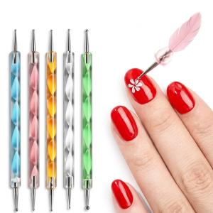 Pack of 5 Pcs Nail Art 2 way dotting Pen.