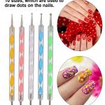 Pack of 5 Pcs Nail Art 2 way dotting Pen.