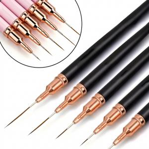 5Pcs Nails Art Brush Nails Art Liner Brush Practical Nails Brush(Black).