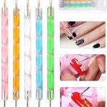 Pack of 5 Pcs Nail Art 2 way dotting Pen.