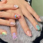 7 Grid Bow and Stones Multicolor