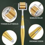 Golden Derma Roller with 192 Titanium Alloy Needles (0.5mm, Gold)