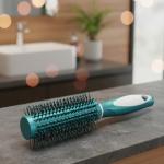 2 Pcs Professional Round Hair Brush With Rubber Grip Handle For Men & Women