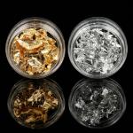 Professional 12 Box Gold Silver Copper Foil Tinfoil Paillette Chip Foil Nail Glitter(Pack of 1).