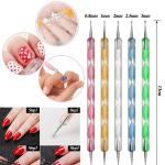 Pack of 5 Pcs Nail Art 2 way dotting Pen.