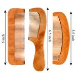 Pack of 3 Pieces Handmade Wooden Comb (Lakdi ka Kangha) Wide Tooth Comb For Women & Men Hair Growth.