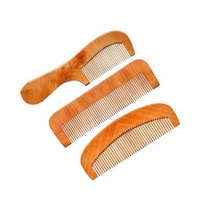 Pack of 3 Pieces Handmade Wooden Comb (Lakdi ka Kangha) Wide Tooth Comb For Women & Men Hair Growth.