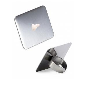 Stainless Steel, Mini Mixing Tray with Finger Ring, Makeup Paint Palette ( 1 Piece).
