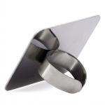 Stainless Steel, Mini Mixing Tray with Finger Ring, Makeup Paint Palette ( 1 Piece).