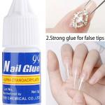 5 Pcs Nail Glue For Artificial Nail Waterproof Nail Adhesive Bottle (White)
