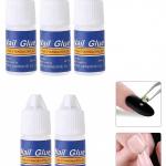 5 Pcs Nail Glue For Artificial Nail Waterproof Nail Adhesive Bottle (White)