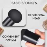 Foundation Blending Powder Makeup Sponge Mushroom Puff Beauty Blender With Handle(Black)