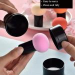 Foundation Blending Powder Makeup Sponge Mushroom Puff Beauty Blender With Handle(Black)