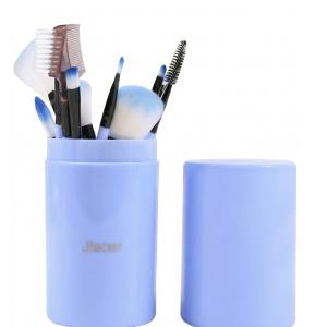 12pcs Professional Make Up Brush for Foundation Blush, Portable Storage Box, Best Gift Kit (Blue)