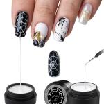 Gel for Nail Art Elastic Painted Nail Gel Polish for Pulling Drawing Line Nail Decoration Spider Nail Set (White)
