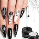 Gel for Nail Art Elastic Painted Nail Gel Polish for Pulling Drawing Line Nail Decoration Spider Nail Set (White)