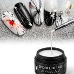 Gel for Nail Art Elastic Painted Nail Gel Polish for Pulling Drawing Line Nail Decoration Spider Nail Set (White)