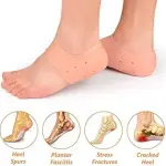 Silicone Gel Heel Socks for Swelling, Pain Relief, Foot Care Ankle Support Pad (Skin Color) pack of 1
