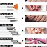 15 Pcs Cosmetic Nail Art Polish Painting Draw Pen Brush Tips Tools Set(White).