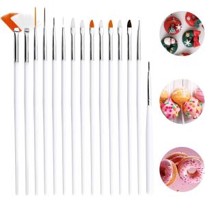 15 Pcs Cosmetic Nail Art Polish Painting Draw Pen Brush Tips   Tools Set(White).