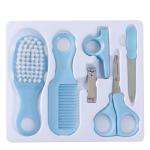 6 In 1 Baby Grooming Kit Hair Brush, Comb, Nail Care Tools, BPA-Free, Blue (Blue).