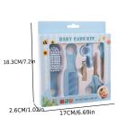 6 In 1 Baby Grooming Kit Hair Brush, Comb, Nail Care Tools, BPA-Free, Blue (Blue).