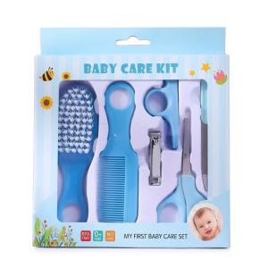 6 In 1 Baby Grooming Kit Infant Nursery Set Manicure Set Newborn Healthcare Kit (Blue).
