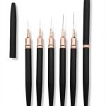 5pcs Set Extra Fine Line Liner Slim Brush Line Nail Brush Nail Art Pen (Black).