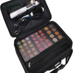 Professional 16 in 2 layer Makeup Case Organizer Bag for Women Travel Cosmetic Kit Storage