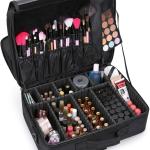Professional 16 in 2 layer Makeup Case Organizer Bag for Women Travel Cosmetic Kit Storage