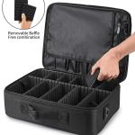 Professional 16 in 2 layer Makeup Case Organizer Bag for Women Travel Cosmetic Kit Storage